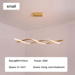 Modern LED Pendant Lamp, Dimmable Black Gold Chandelier-Kitchen Island