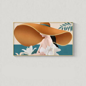 Modern Lady with Hat LED Luminous Wall Lamp - Decorative Interior Art-LED Wall Art