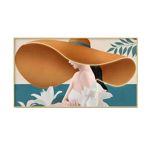 Modern Lady with Hat LED Luminous Wall Lamp - Decorative Interior Art-LED Wall Art