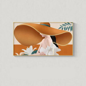 Modern Lady with Hat LED Luminous Wall Lamp - Decorative Interior Art-LED Wall Art