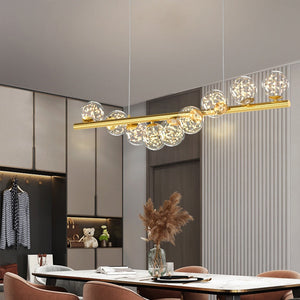 Modern Long Glass Ball Chandelier with G9 LED-Kitchen Island