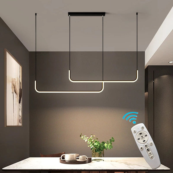 Modern Minimalist LED Pendant Lamp Black Gold-Kitchen Island