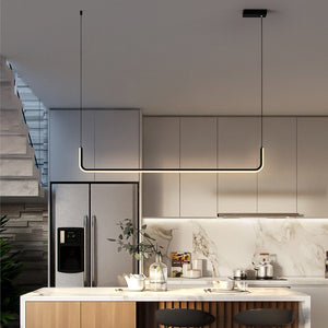 Modern Minimalist LED Pendant Lamp Black Gold-Kitchen Island