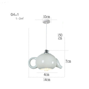Modern Tea Cup Teapot Crockery Ceramic Led Pendant Lights-Pendant Lights