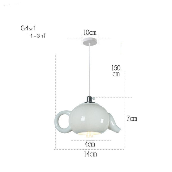 Modern Tea Cup Teapot Crockery Ceramic Led Pendant Lights-Pendant Lights