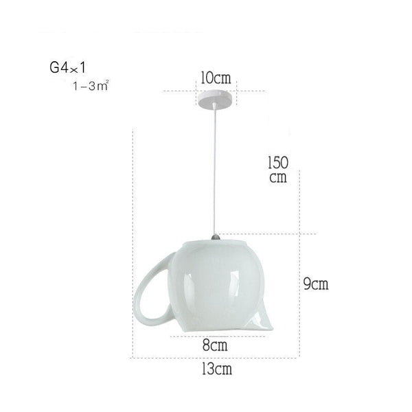 Modern Tea Cup Teapot Crockery Ceramic Led Pendant Lights-Pendant Lights