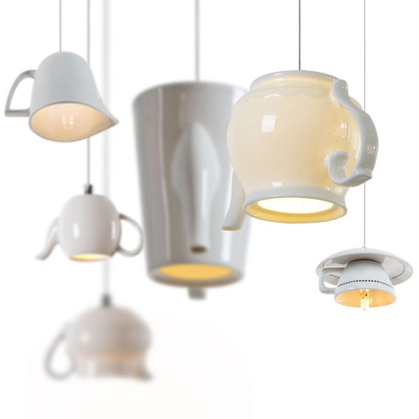 Modern Tea Cup Teapot Crockery Ceramic Led Pendant Lights-Pendant Lights