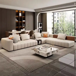 Modular Sectional Leather Sofa – Premium Comfort & Timeless Elegance-Sofa Set