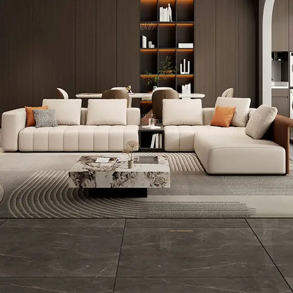 Modular Sectional Leather Sofa – Premium Comfort & Timeless Elegance-Sofa Set