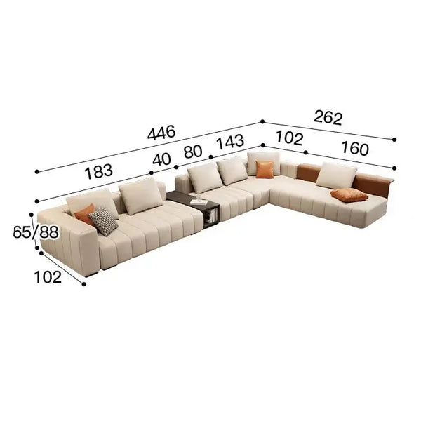 Modular Sectional Leather Sofa – Premium Comfort & Timeless Elegance-Sofa Set