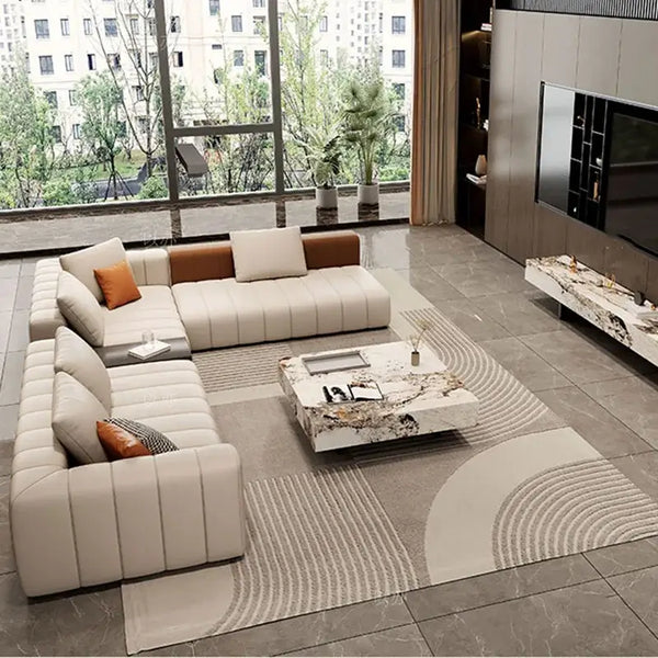 Modular Sectional Leather Sofa – Premium Comfort & Timeless Elegance-Sofa Set