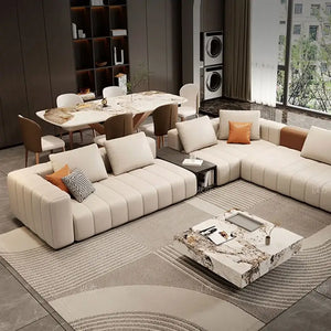 Modular Sectional Leather Sofa – Premium Comfort & Timeless Elegance-Sofa Set