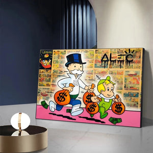 Money Bags - Alec Monopoly Art on Display-Wall Posters