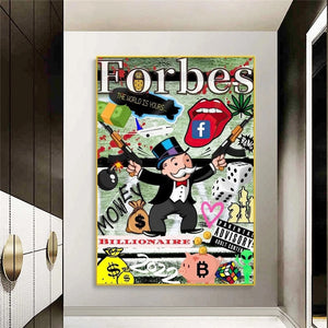 Money Forbes Funny Monopoly Alec Canvas Print-Wall Posters