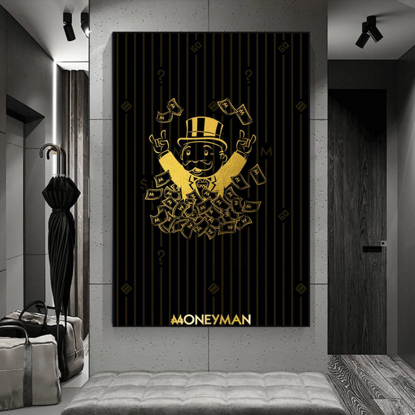 Money Man Dollar Bills by Alec Monopoly Art-Wall Posters