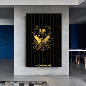 Money Man Dollar Bills by Alec Monopoly Art-Wall Posters