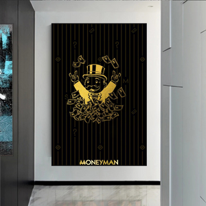 Money Man Dollar Bills by Alec Monopoly Art-Wall Posters