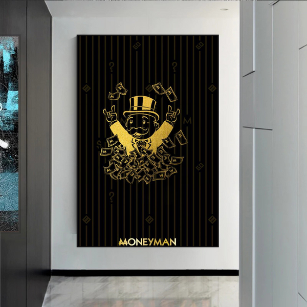 Money Man Dollar Bills by Alec Monopoly Art-Wall Posters