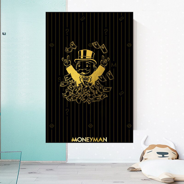 Money Man Dollar Bills by Alec Monopoly Art-Wall Posters