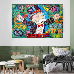 Money Richie Rich Hundred Dollar Canvas Wall Art-Wall Posters
