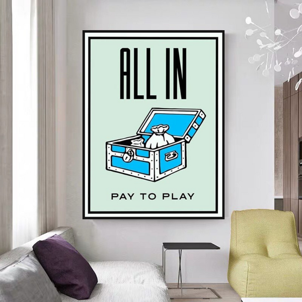 Monopoly All in Card Canvas Wall Art-Wall Posters