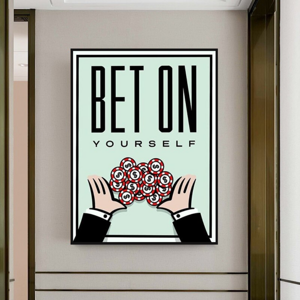 Monopoly Bet on Yourself Card Canvas Wall Art-Wall Posters