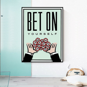 Monopoly Bet on Yourself Card Canvas Wall Art-Wall Posters