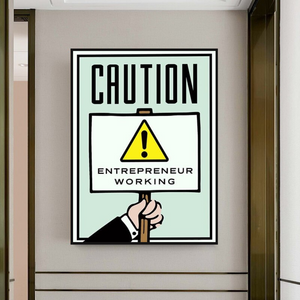 Monopoly Caution Enterpreneur Card Canvas Wall Art-Wall Posters