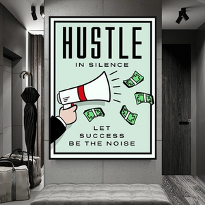 Monopoly Hustle in Silence Card Canvas Wall Art-Wall Posters