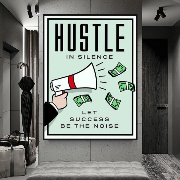 Monopoly Hustle in Silence Card Canvas Wall Art-Wall Posters