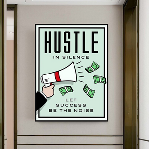 Monopoly Hustle in Silence Card Canvas Wall Art-Wall Posters