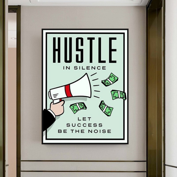Monopoly Hustle in Silence Card Canvas Wall Art-Wall Posters