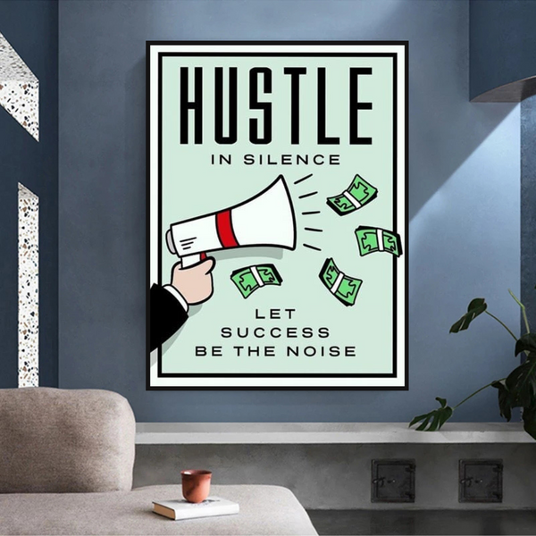 Monopoly Hustle in Silence Card Canvas Wall Art-Wall Posters