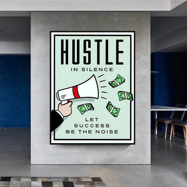Monopoly Hustle in Silence Card Canvas Wall Art-Wall Posters
