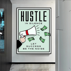 Monopoly Hustle in Silence Card Canvas Wall Art-Wall Posters