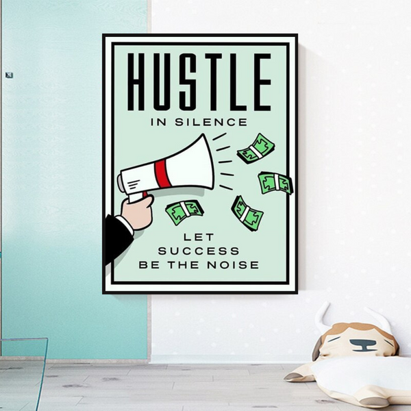 Monopoly Hustle in Silence Card Canvas Wall Art-Wall Posters
