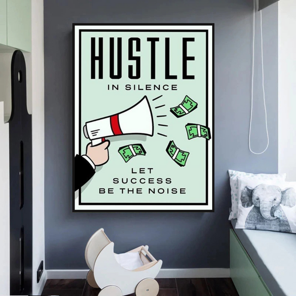 Monopoly Hustle in Silence Card Canvas Wall Art-Wall Posters