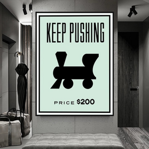 Monopoly Keep Pushing Card Canvas Wall Art-Wall Posters
