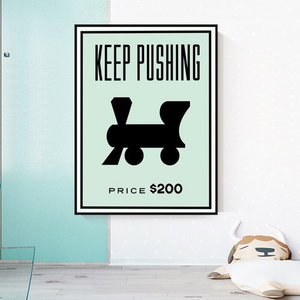 Monopoly Keep Pushing Card Canvas Wall Art-Wall Posters