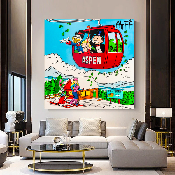 Monopoly Millionaires in Swiss Alps - Alec Monopoly Art-Wall Posters