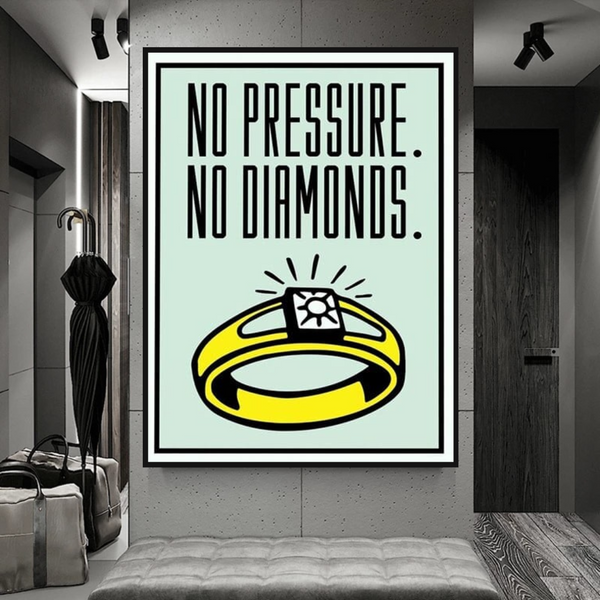 Monopoly No Pressure No Diamonds Card Canvas Wall Art-Wall Posters