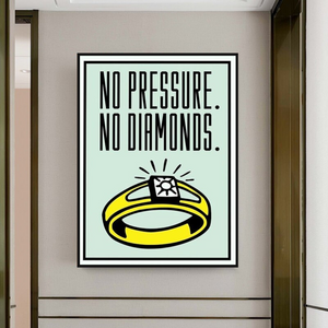 Monopoly No Pressure No Diamonds Card Canvas Wall Art-Wall Posters