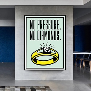 Monopoly No Pressure No Diamonds Card Canvas Wall Art-Wall Posters
