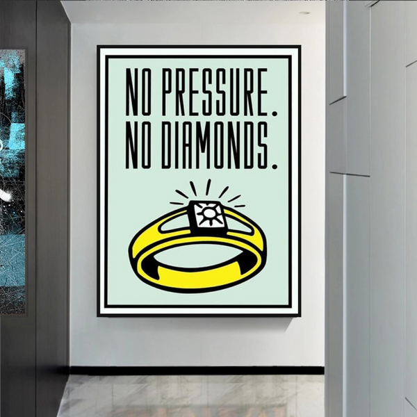 Monopoly No Pressure No Diamonds Card Canvas Wall Art-Wall Posters