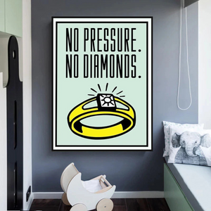 Monopoly No Pressure No Diamonds Card Canvas Wall Art-Wall Posters