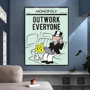 Monopoly Outwork Everyone Play Card Canvas Wall Art-Wall Posters