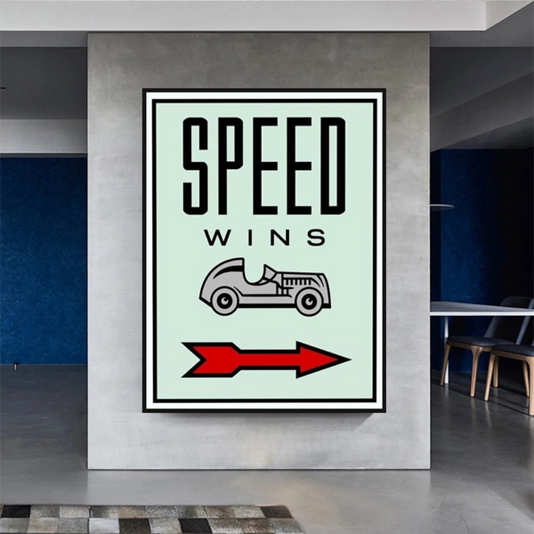 Monopoly Speed Wins Card Canvas Wall Art-Wall Posters