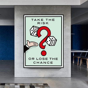 Monopoly Take the Risk Card Canvas Wall Art-Wall Posters