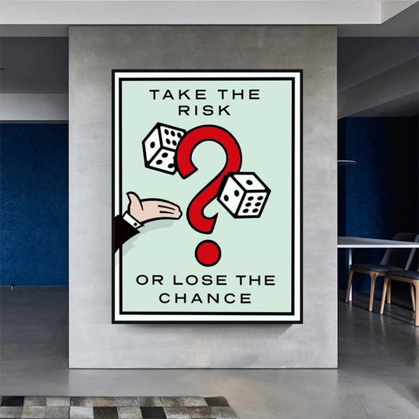 Monopoly Take the Risk Card Canvas Wall Art-Wall Posters