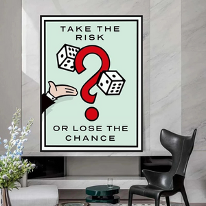 Monopoly Take the Risk Card Canvas Wall Art-Wall Posters